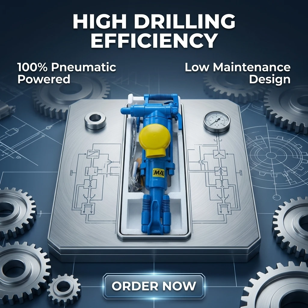 YT28 Pneumatic Rock Drill, Wholesale Hammer Boring Machine with Rock Drill Steel Rod for Mining Well Drilling