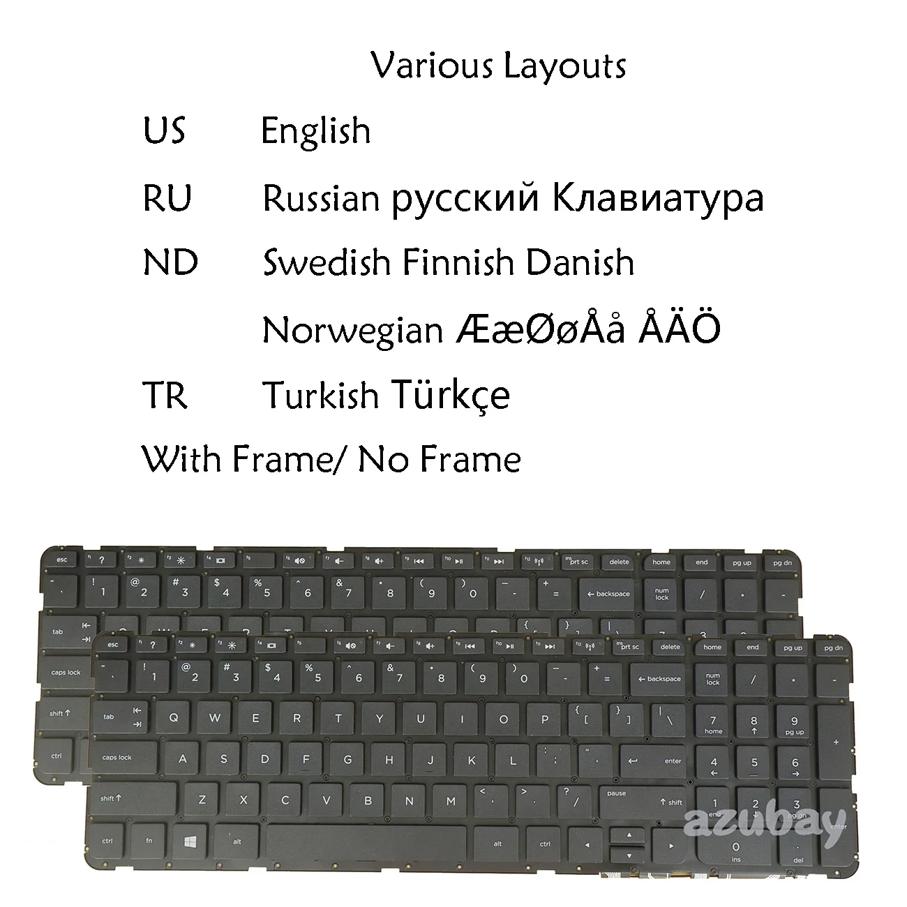 Keyboard for HP Pavilion 17-e 17-e000 17z-e000 725365-001 720670-001 US English Russian Turkish Swedish Finnish Danish Norwegian