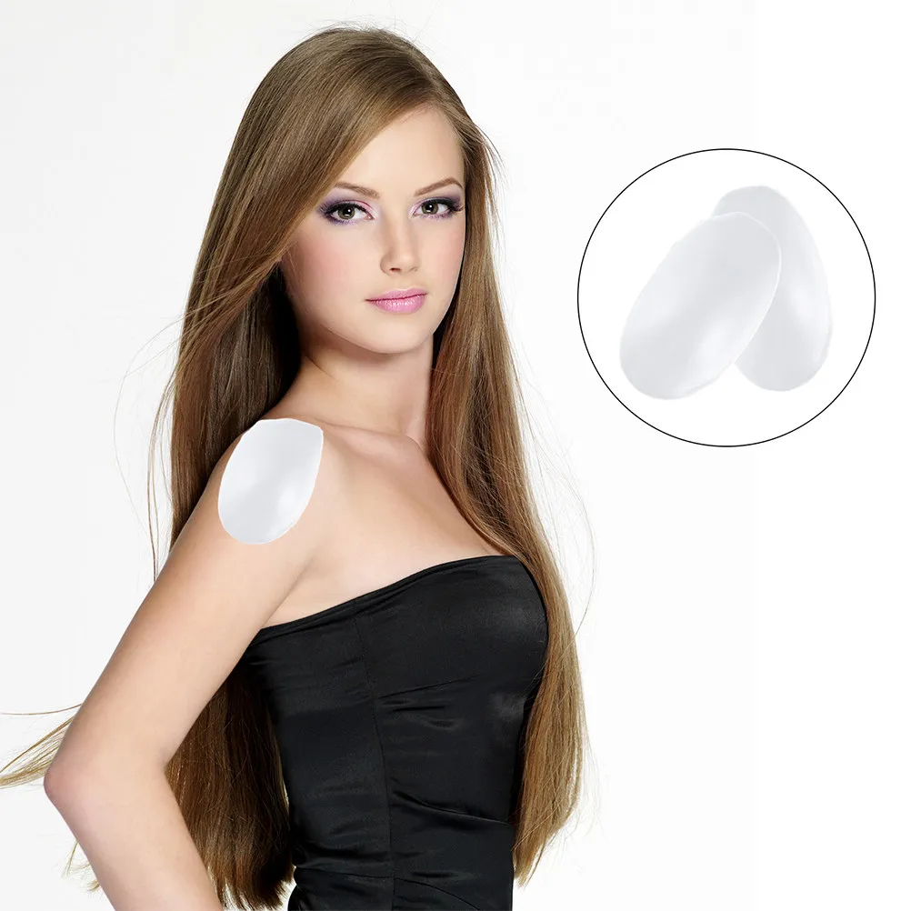 2Pairs High Elasticity Silicone Shoulder Pads Invisible Adhesive Shoulder Cushion for Dating Dancing Broad Shoulders Shape