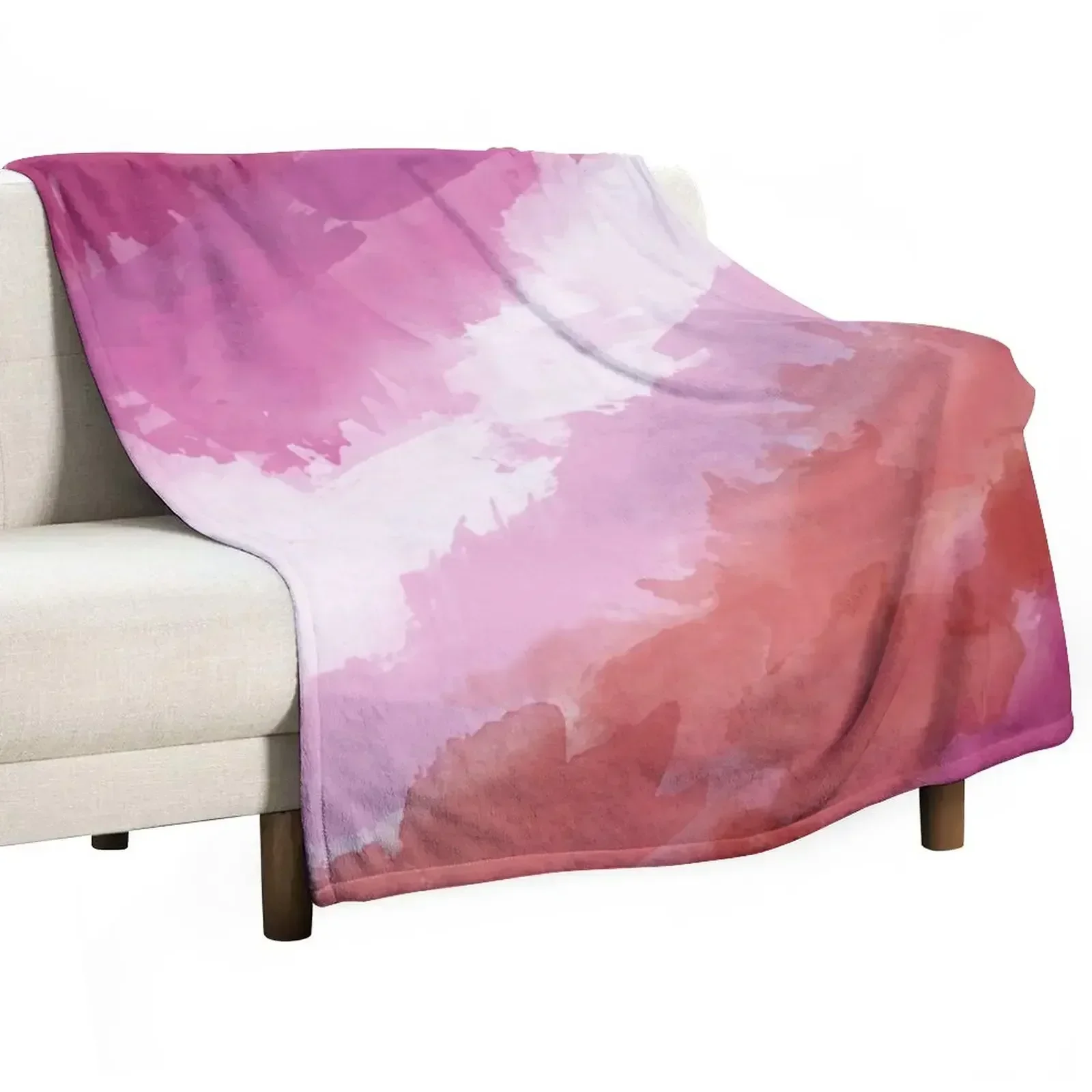 

Lesbian Watercolor Pride Throw Blanket Decorative Throw Cute Plaid Custom Fashion Sofas Blankets