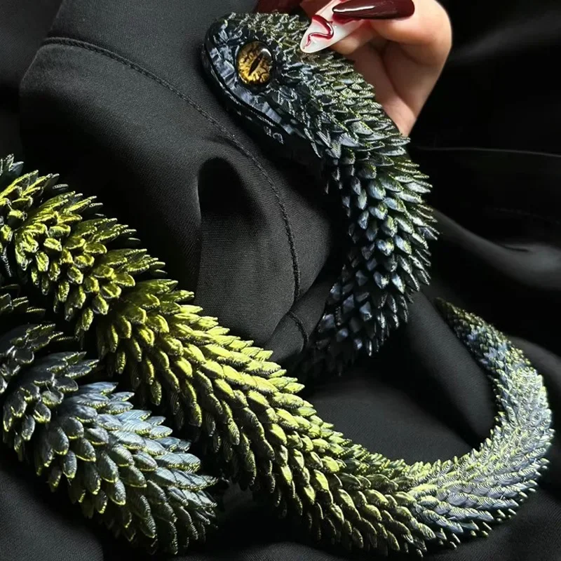 2025 New 30cm 3D Printed Snake Decoration 3D Printed Animals Desk Accessories Room Decor Office Table Funny Snake Year Ornament