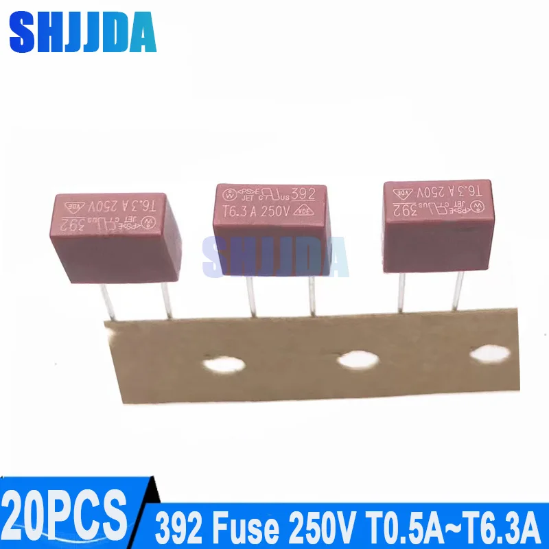 (20 Pieces) 392 Fuse 250V T0.5A T1A T1.25A T1.6A T2A T2.5A T3.15A T4A T5A T6.3A T8A T10A T15A Square 392 Fuse LCD TV Power Fuse