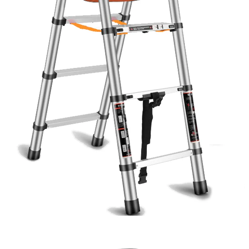 1.4M+1.4M Thickened Aluminum Alloy Telescopic Ladder Lightweight 5-step Ladder Herringbone Portable Fol