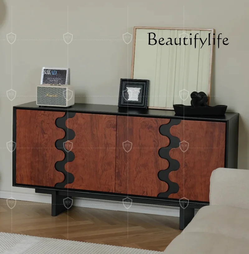 Retro Style Solid Wood Sideboard Nordic Minimalist Storage Organizer Living Room TV Cabinet Italian Side Cabinet