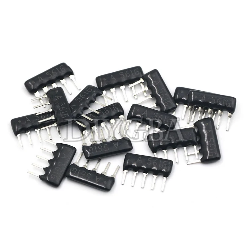 10PCS/LOT Exclusion Network Resistor array DIP 5PIN 100 220 330 470 510 680 1K 1.2K 1.5K 2K 2.2K 3.3K 4.7K 10K 100K ohm