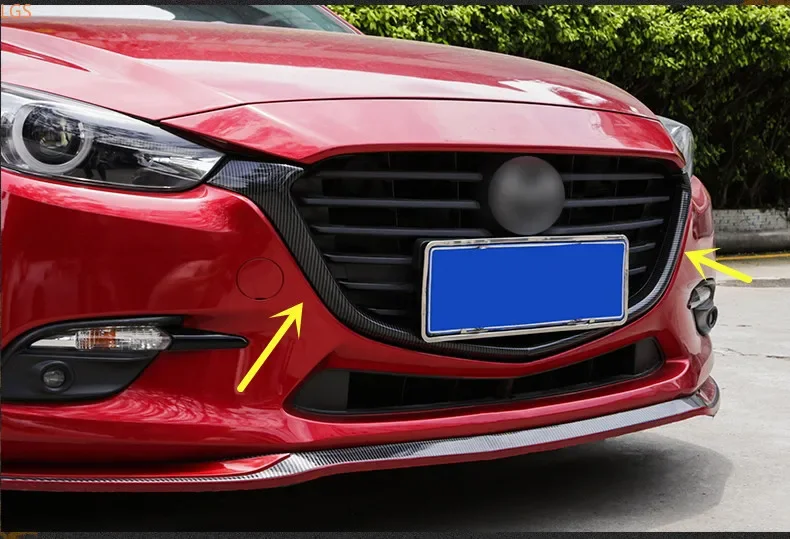 For Mazda 3 AXELA 2017-2019 High-quality ABS Chrome front grille decorative strip anti-scratch protection car accessories