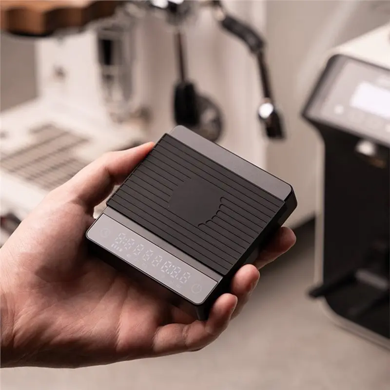 【ALLOWANCE】Mini-Espresso-Kaffee-Elektronikwaage mit Zeitfunktion, tragbares Wiegegerät für handgebrühte Kaffeebohnen, italienisc