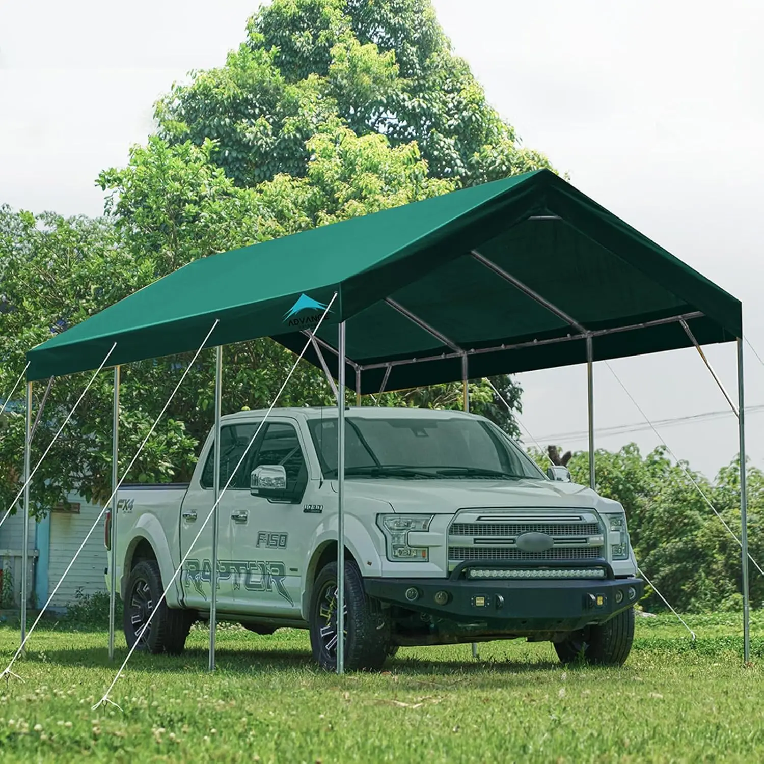 

12x20 ft Heavy Duty Carport Potable Car Canopy Garage Party Tent Boat Shelter, Adjustable Height from 9.5 ft to 11 ft, Green