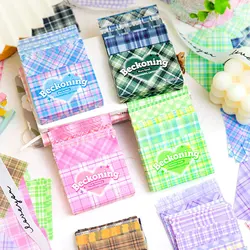 200pcs Colorful Lattice Small Memo Pad Material Paper Planner Decorative Kawaii Grid Note Diary Album Scrapbooking Stationery