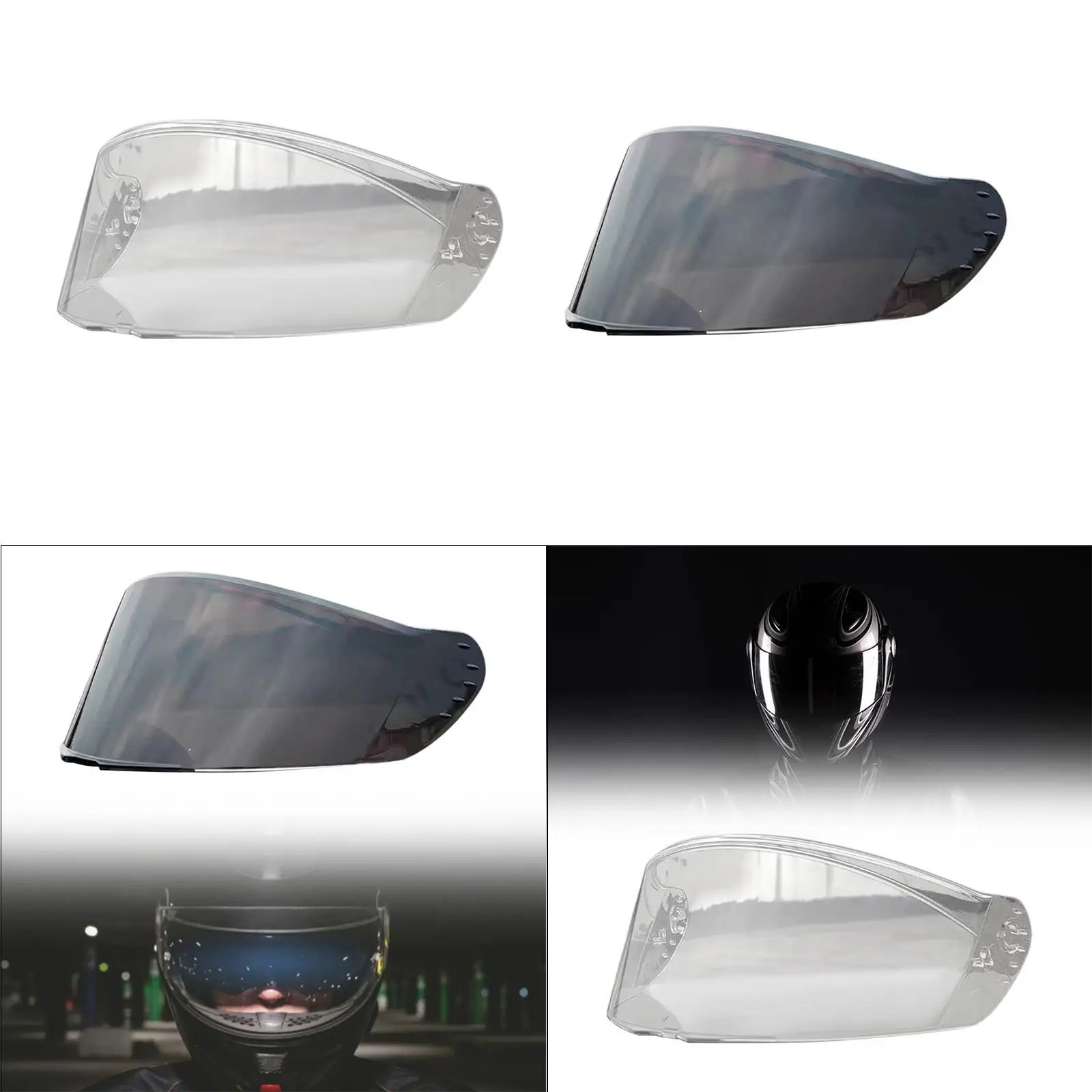 

Motorcycle Helmet Visor Lens Lightweight Parts Easy to Install Motorbike Accessories Wind Shield Anti Scratch for 966 Model