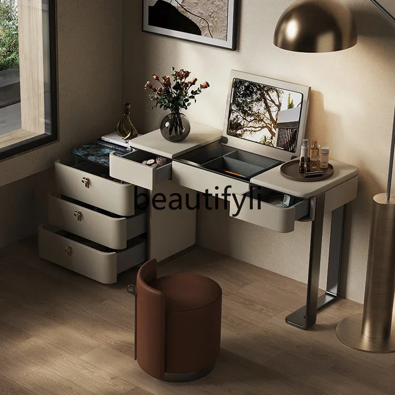 

A26 Italian minimalist flip dresser chest cabinet integrated modern minimalist bedroom premium makeup table a16