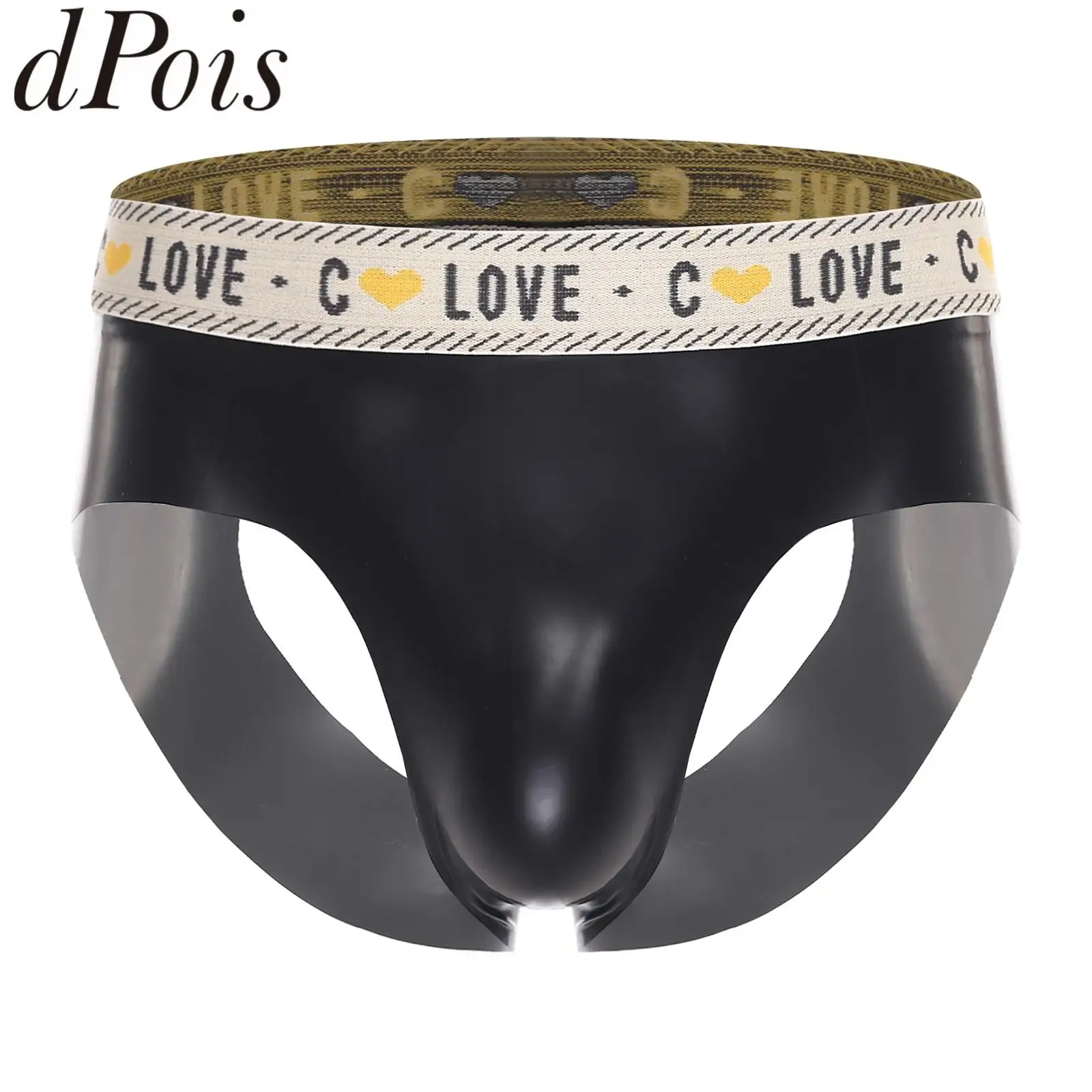 

Мужские трусы-джокстрапы из мягкого латекса с вырезами, сексуальное нижнее белье, с эффектом пуш-ап, с низкой посадкой, с графическим принтом, полупрозрачные