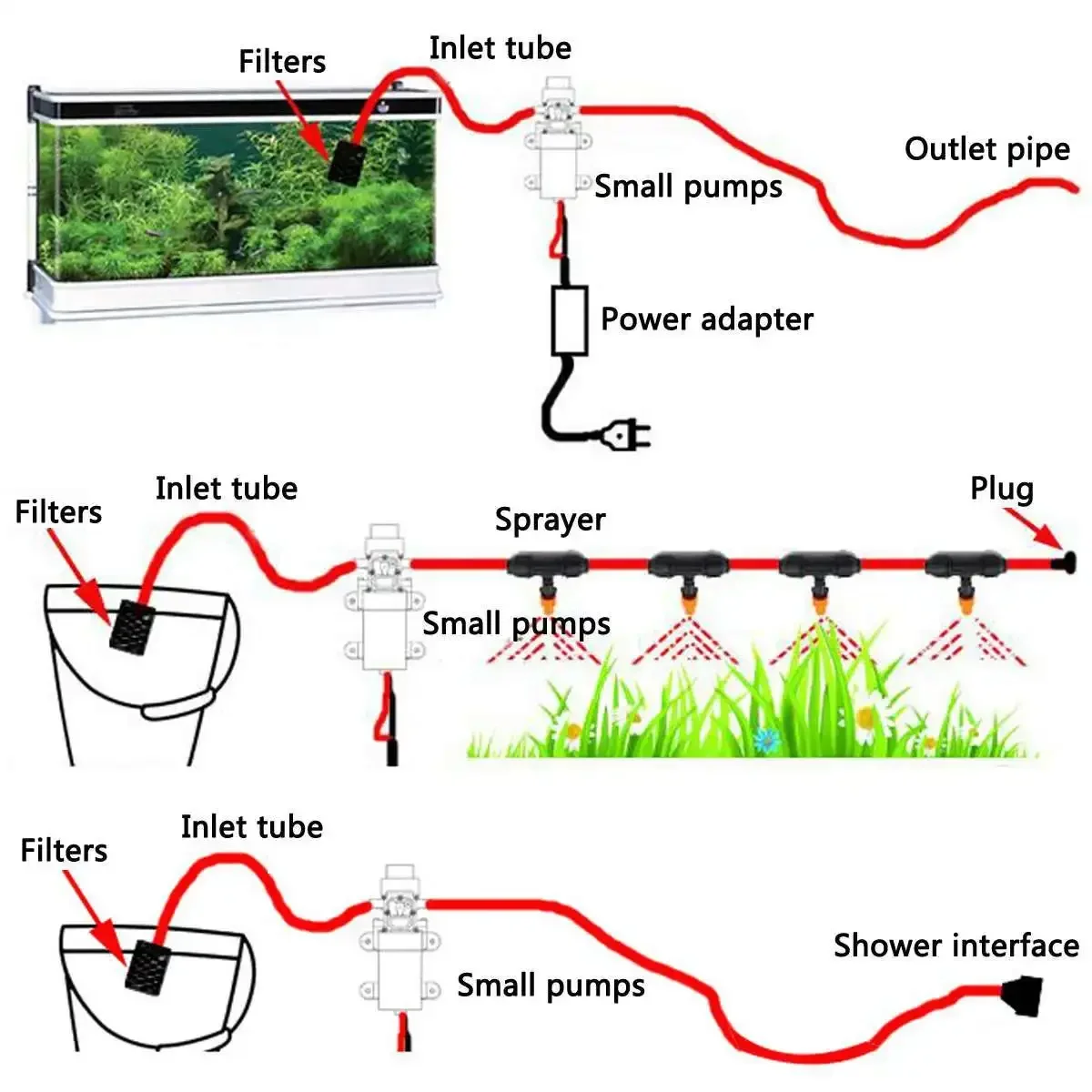12V DC Diaphragm Intelligent Pump Car Washer Intelligent Reflux Pump 70W Micro Pump Self Priming Pump