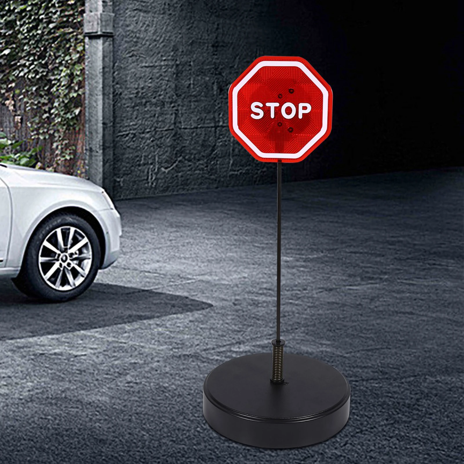 Sensor de señal de parada de estacionamiento, señal de parada de estacionamiento, Sensor de parada LED intermitente con soporte ajustable, Detector de estacionamiento automático para puerto de garaje