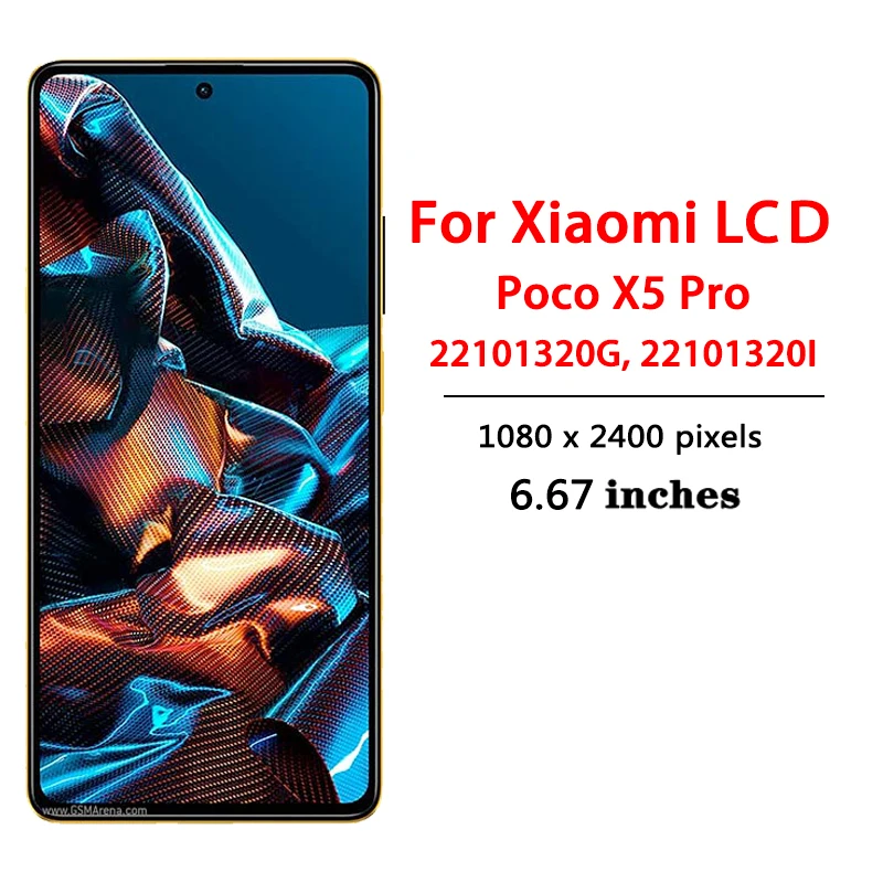 6,67 Zoll AMOLED für Xiaomi Poco X5 Pro LCD 22101320 G, 22101320 I Display-Digitalisierer-Baugruppe für Poco X5Pro LCD-Rahmen