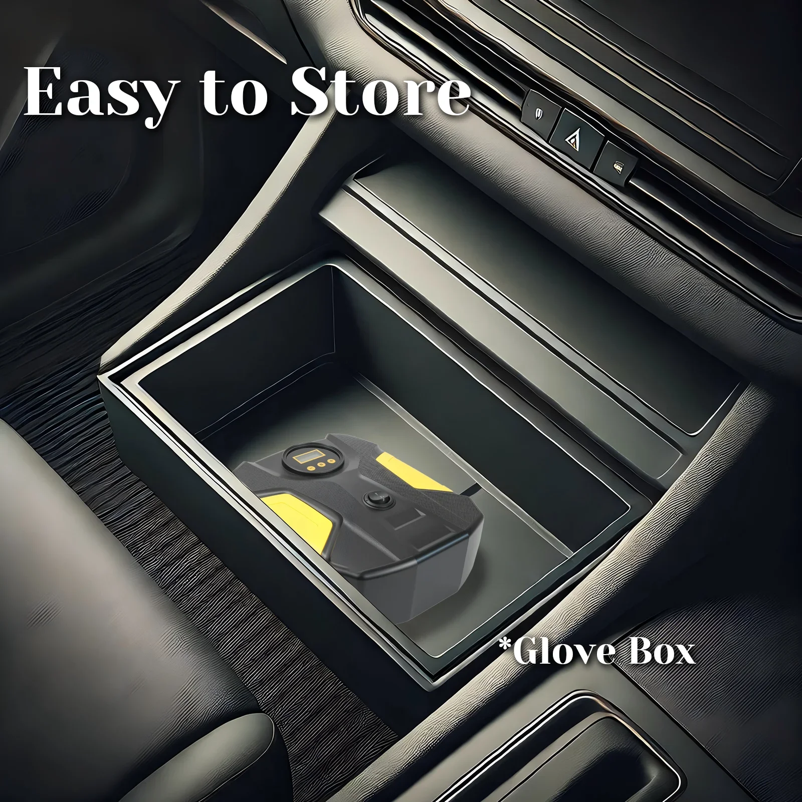 12V Car Tire Inflator with Digital Display, Preset Pressure Shutoff, Compact Portable Air Pump for Vehicles