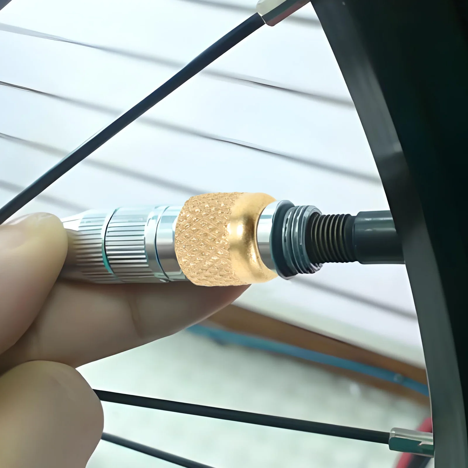 10Pcs Bike Converter Durable Copper to Valve Adapter Easy Install Tire Pump Tools Bicycle Motorcycle Automobile