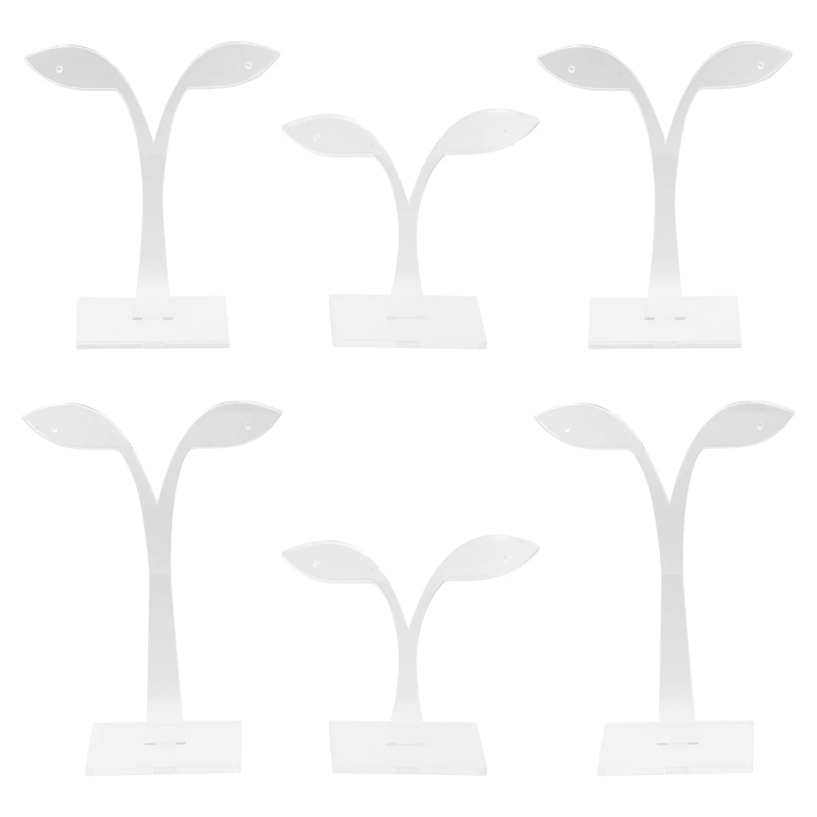 

6pcs Acrylic Earring Holder St Black Holder Rack Stud Shop Leaf Shaped Display St Utensil Leaf Shaped Jewelry ganizer