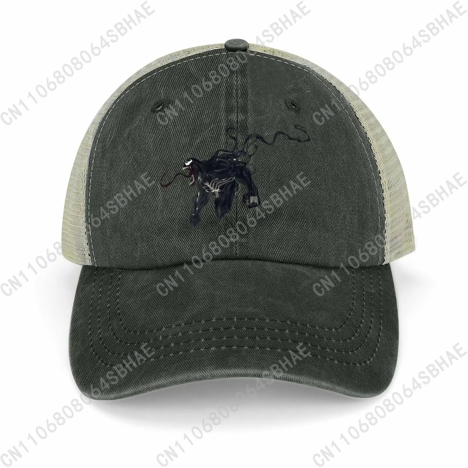

Marvel Venom Mesh Cowboy Hat Hollow Ventilated Summer Cap Men Women Outdoor Sun Hat Adjustable Strap Custom Cosplay