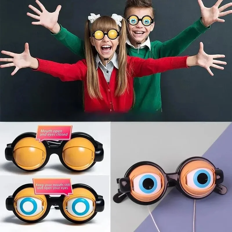 Prank Glasses Toys Fake Adult Big Frog Eyes Party Parody Props Children Funny Plastic Eyewear Novelty Toys Holiday Accessories