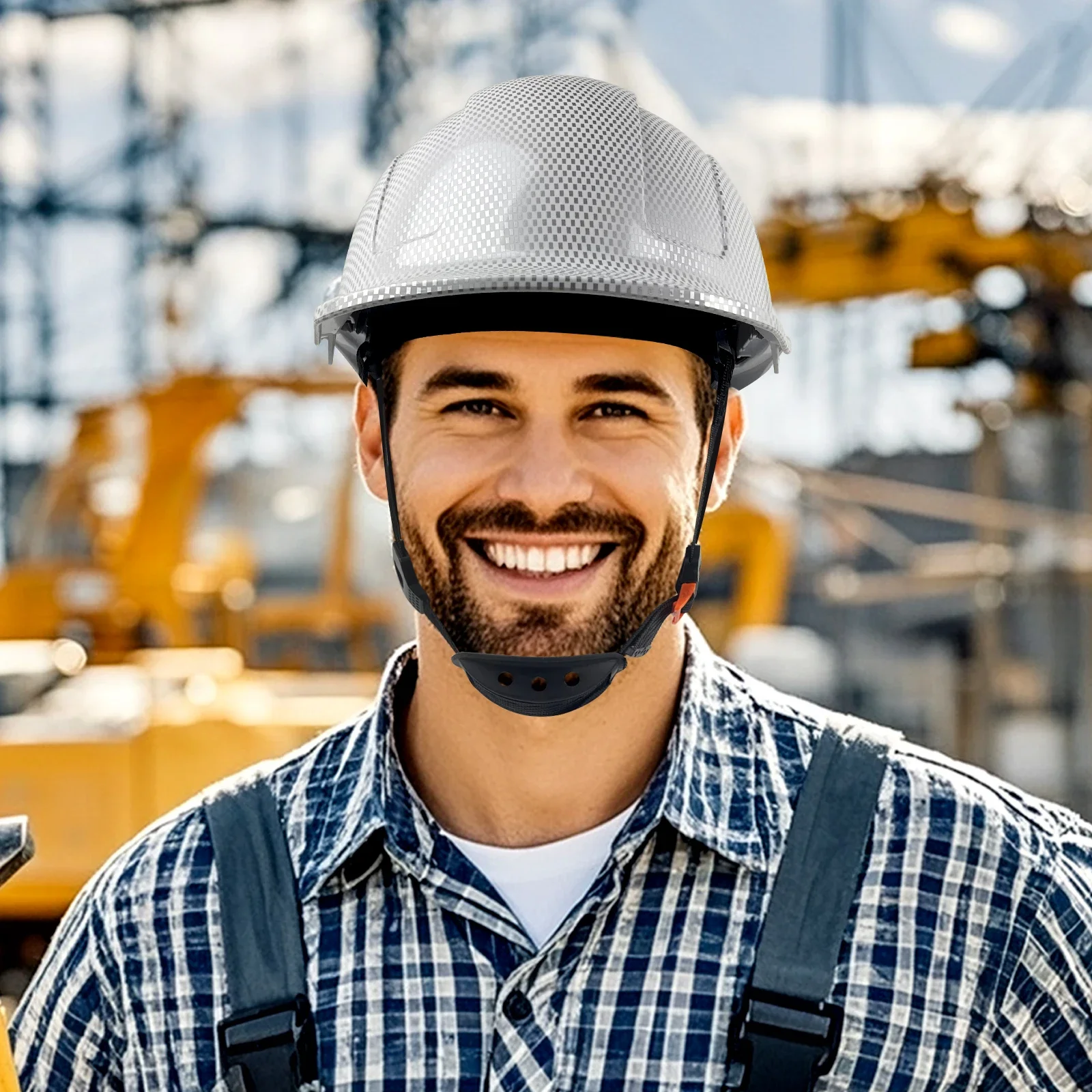 Carbon Fiber Pattern Work Safety Helmet With Vents ABS Industrial Head Protection CE EN397 Construction Hard Hat