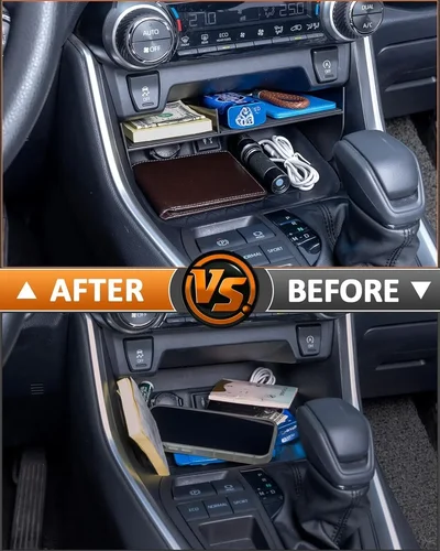 Imagen 2 del producto Organizador de consola para teléfonos con fundas para accesorios Toyota RAV4 y RAV4 Prime 2019-2024