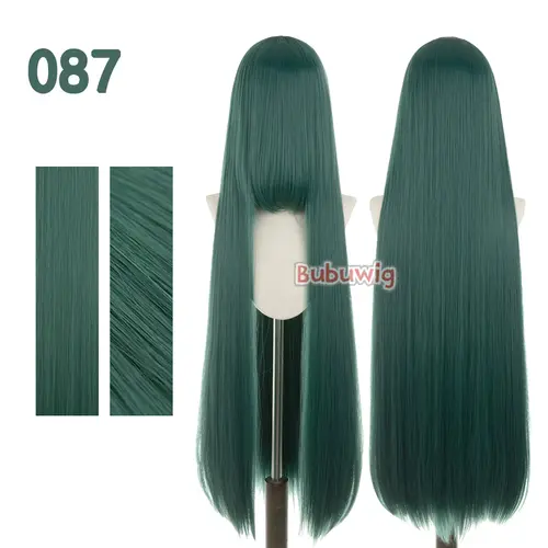 Bubuwig Synthetic Hair 100cm Long Straight Pure Color Cosplay Wigs Over 100 Colors Black White Red Blue Brown Wig Heat Resistant - Image 66