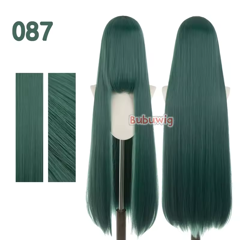 Bubuwig Synthetic Hair 100cm Long Straight Pure Color Cosplay Wigs Over 100 Colors Black White Red Blue Brown Wig Heat Resistant - Image 66