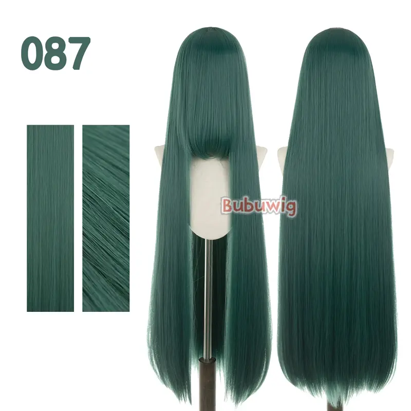 Bubuwig Synthetic Hair 100cm Long Straight Pure Color Cosplay Wigs Over 100 Colors Black White Red Blue Brown Wig Heat Resistant - Image 66