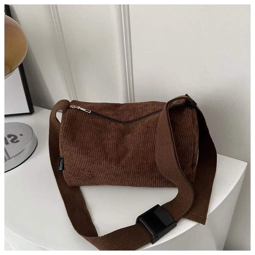 Fashion Women Girls Corduroy Shoulder Bags Solid Color Messenger Bags Crossbody Bags Ladies Handbags Makeup Lipstick Bags