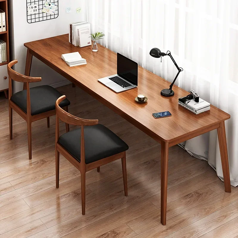 Modern Wood Grain Computer Desk Learning Desks Double Office Table Minimalist Furniture Bedroom Work Study Read Install  New