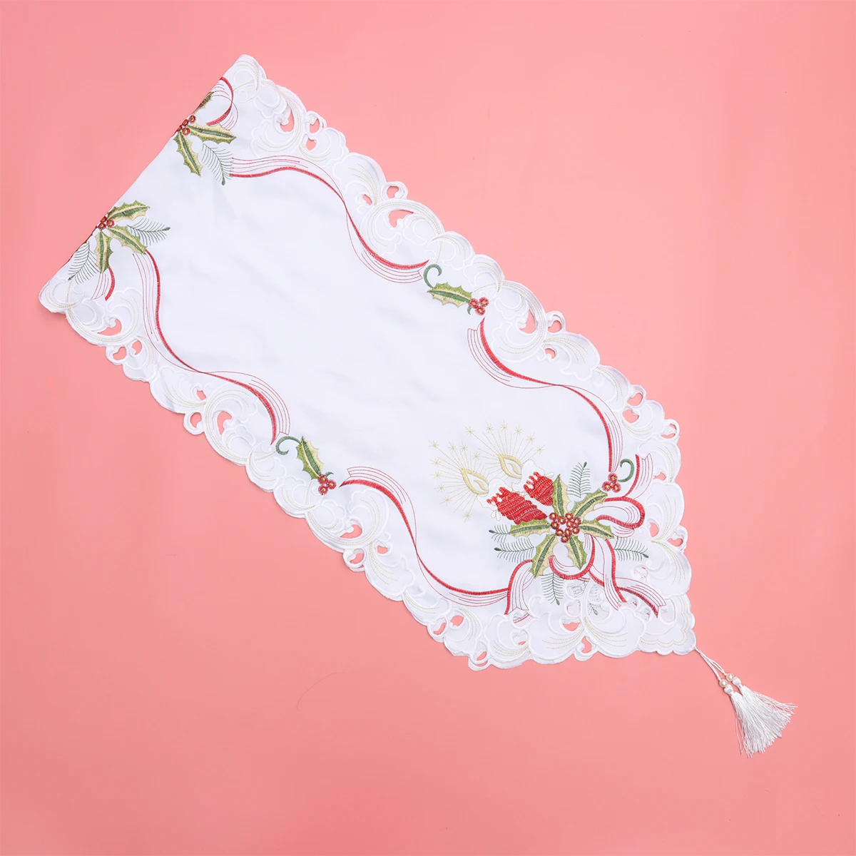

Christmas Table Runner Embroidery Table Cloth Decorative Practical Christmas Style Perfect Size Home Restaurant Wedding Parties