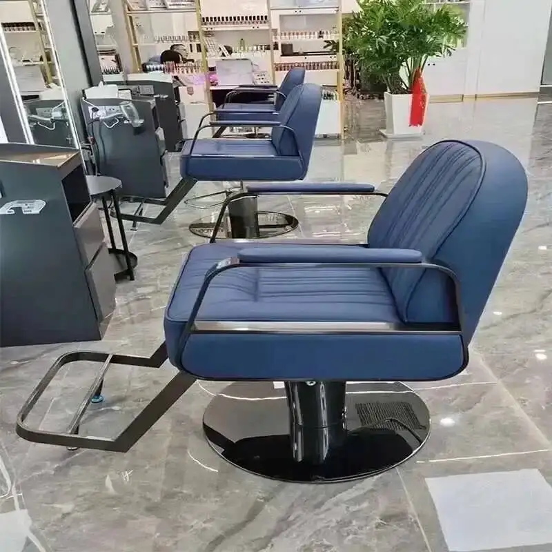 

Reclining Chair Hairdresser Chairs Vintage Barber Professional Manicure Ergonomic Barbershop Gold Salon Armchairs Massage 2024