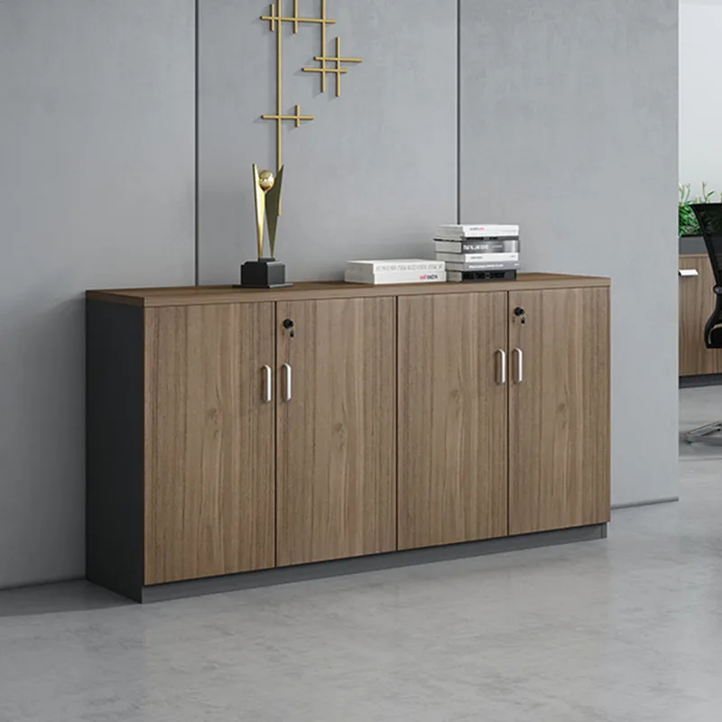 Office File Cabinet Wooden Locked Drawer Cabinet Data Storage Partition Storage Cabinet