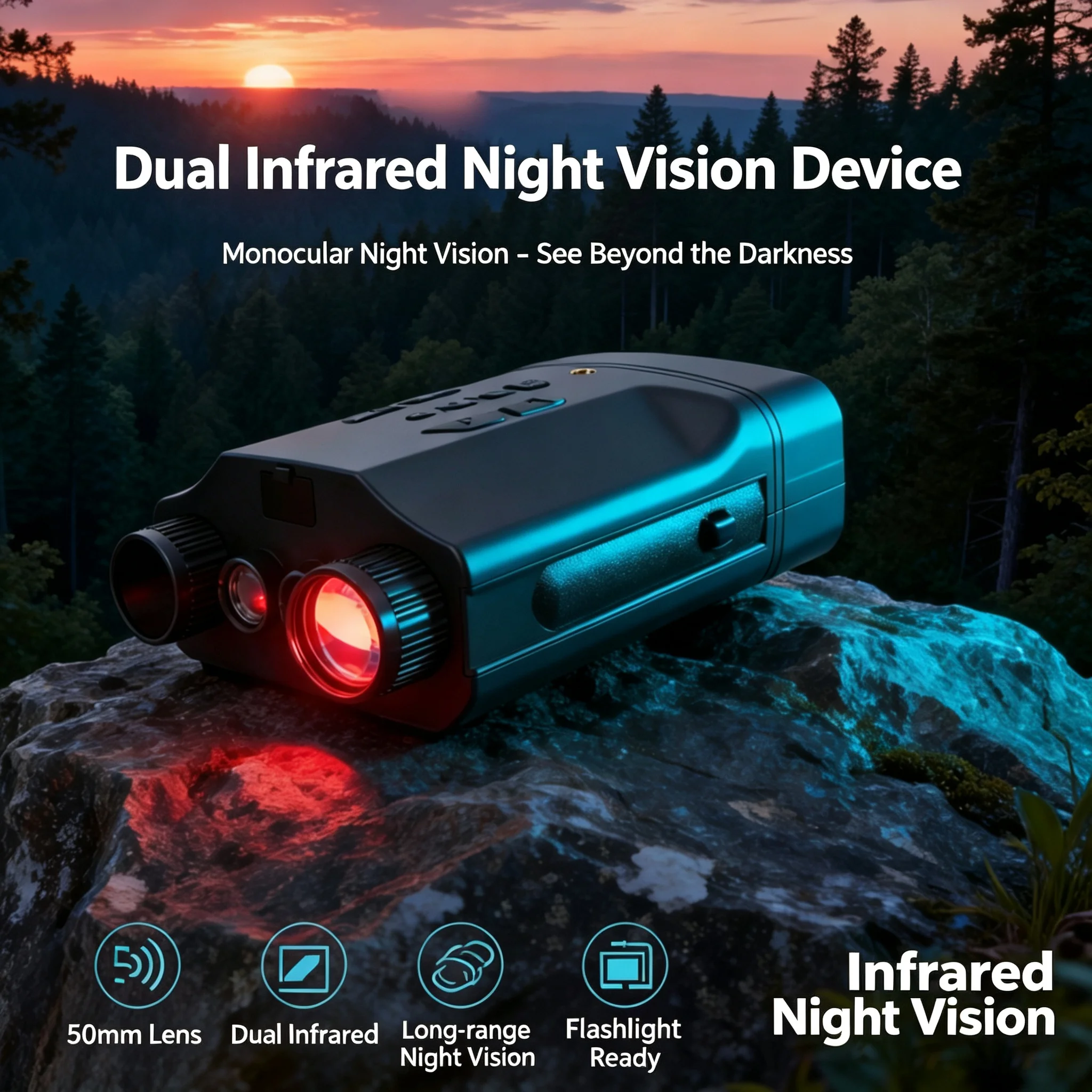 

Infrared Night Vision Binoculars With 10X Zoom HD Goggles For Hunting And Camping 300m All Black Visible Portable Scope