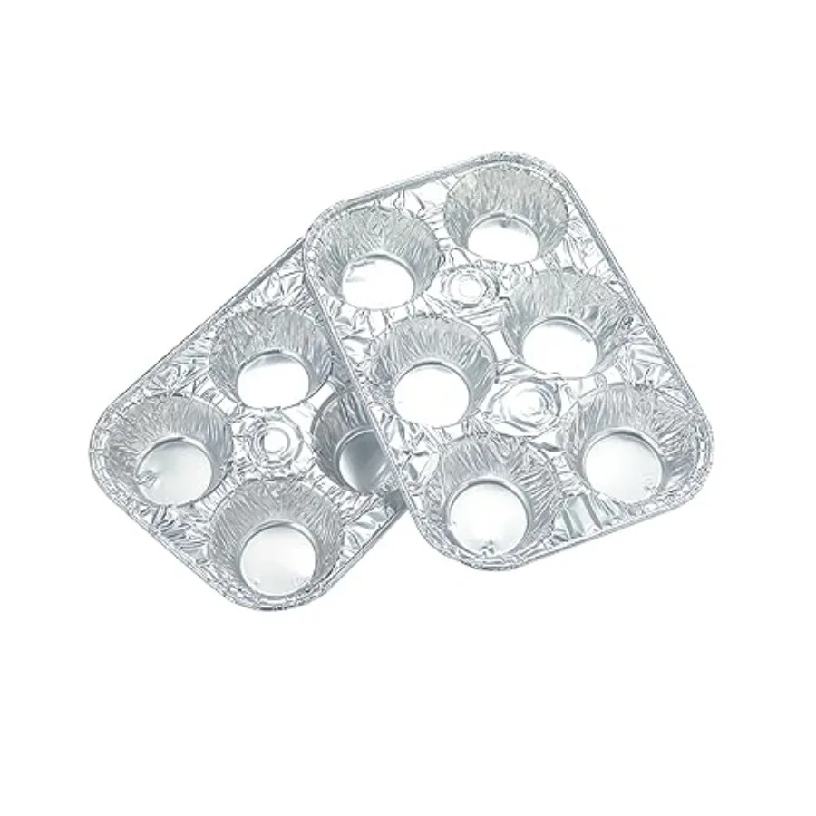 10pack Muffin Pan 6-Cup Cupcake Aluminum Pans Favorite Muffin Tin Size for Baking Cupcakes Muffins and Mini Pies - Standard Siz