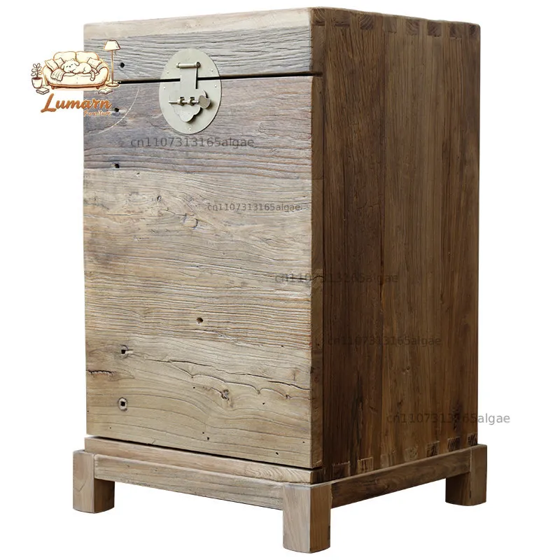 Quaint era old door panel living room sofa side table Chinese official box coffee table solid wood phone bedside table