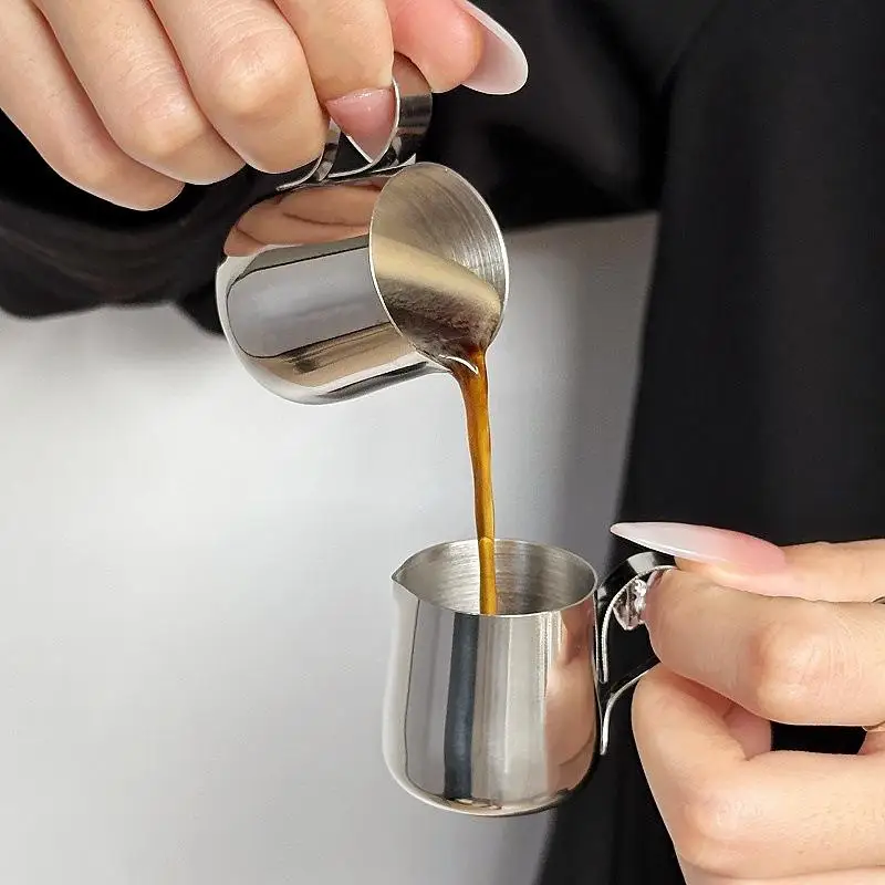 12.5/30ml Mini Coffee Milk Frothing Jug Latte Art Milk Frother Pitcher Stainless Steel Measurement Jug Pot Coffee Accessorie