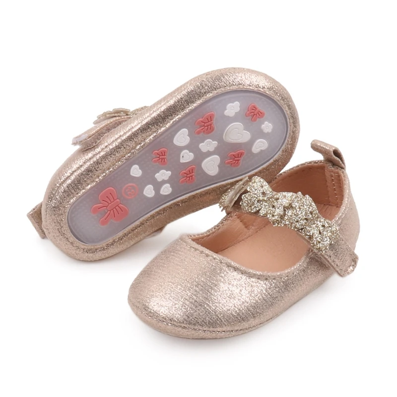 Fashion Newborn Baby Items Girls Crib Shoes Toddler First Trainer Casual Bling Butterfly Loafers Infant Dolls for Training Gifts