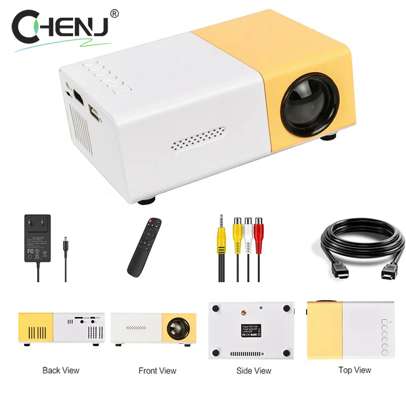 

Portable Home Theater YG300 Mini Projector Smart TV Laser Beamer 3D Cinema LED Videoprojector For 1080P Movie Via HD Port