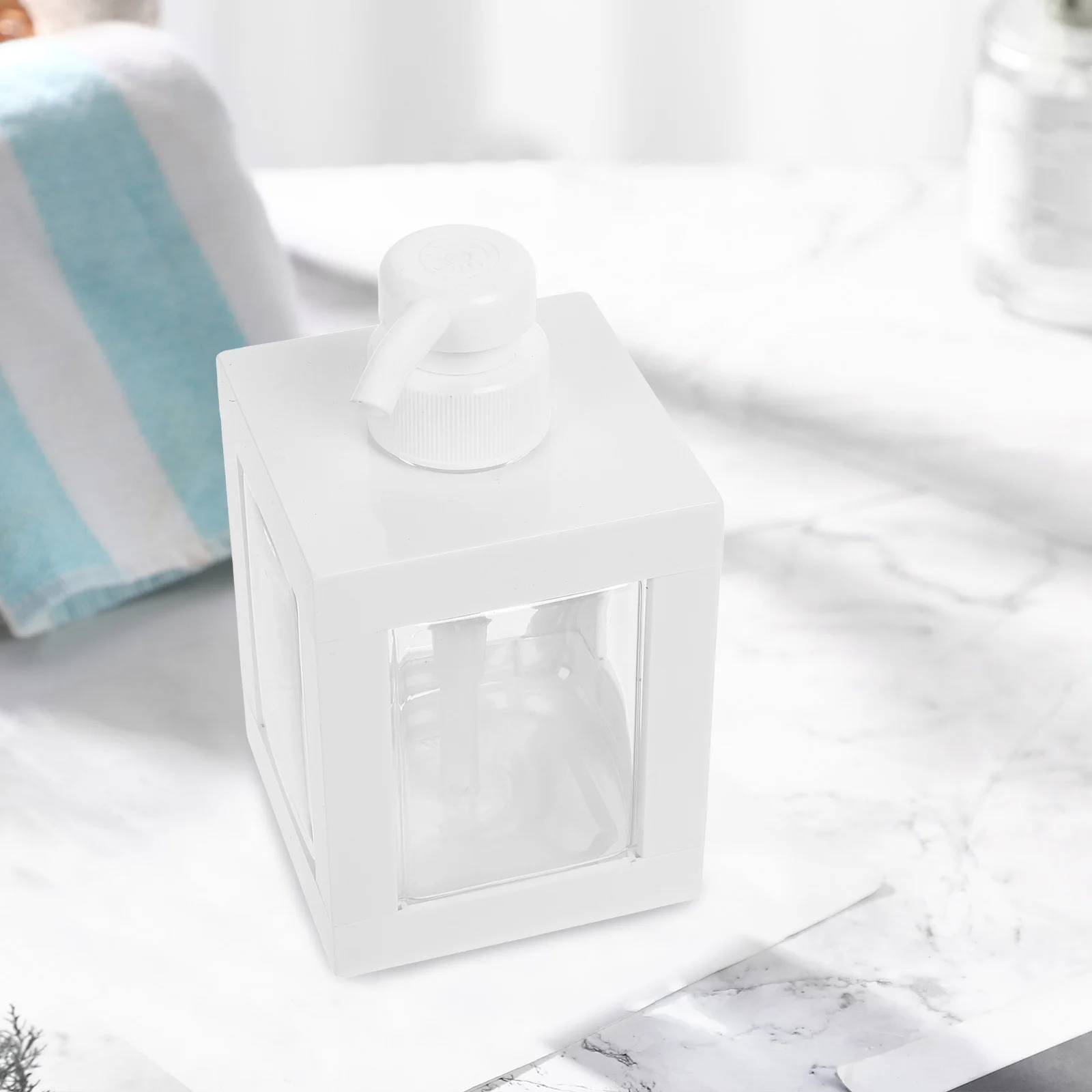 Botella de plástico vacía de 500Ml, cuadrada, recargable para loción corporal, jabón de manos, aceite de masaje, champú, acondicionador, contenedor para Baño