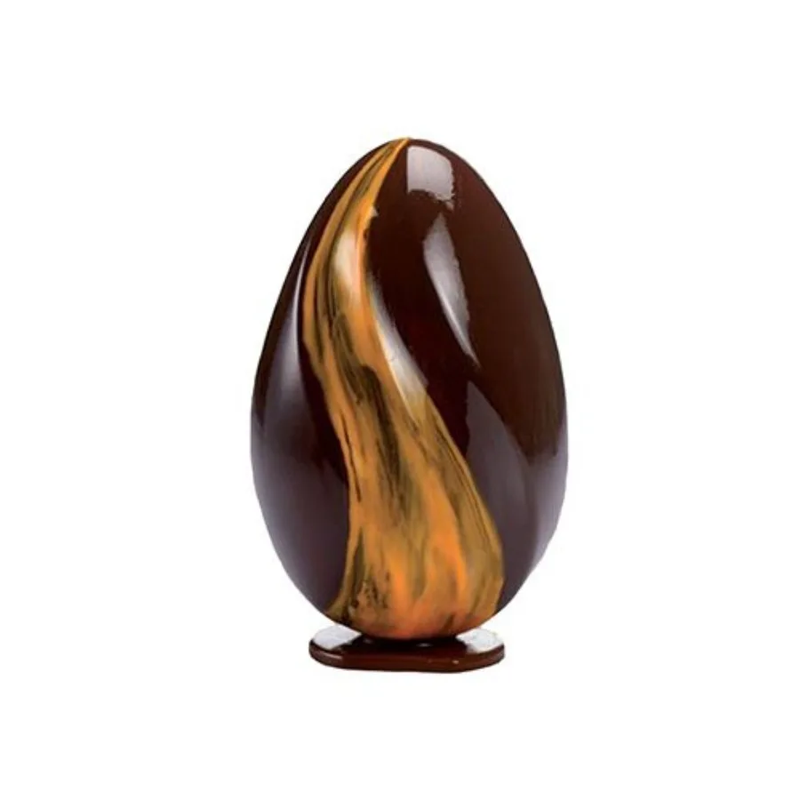 

Chocolate egg mold set for baking and candy making, thin plastic, brown, lightweight and flexible for easy release