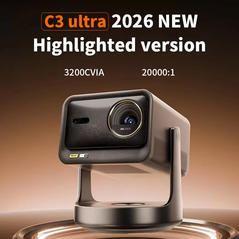 

2026 new bright color version C3 Ultra | 3200ANSI 4K ultra high definition three DLP portable 3D compatible home theater p