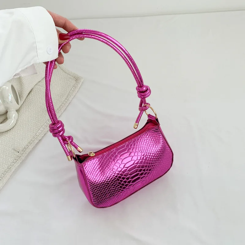 2023 New Fashion Women\'s Bag Crocodile Pattern Handbag One Shoulder Commuter Underarm Bag Colorful Female Bag