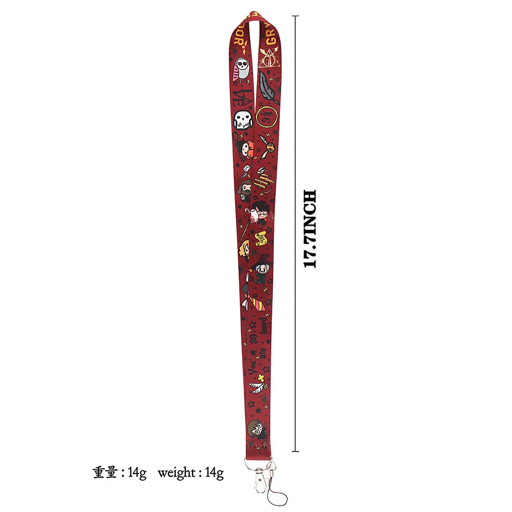 QT594MINISO Harry Potter dessin animé corde suspendue poitrine porte-clés longue corde de téléphone