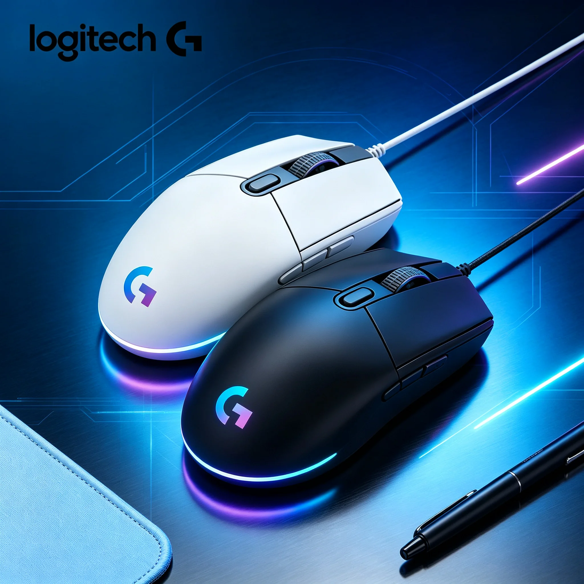 Logitech G102 Wired Gaming Mouse RGB Cycle Light Mode 6 Remappable Keys For CS2 PUBG LOL Gamer And Office Staff Use