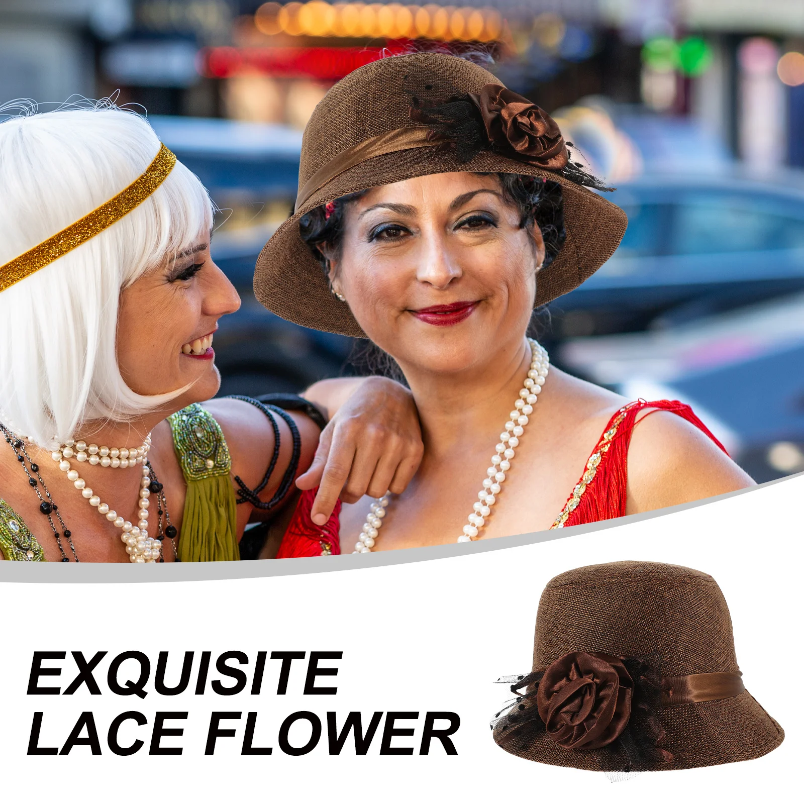 

Women Church Bucket Hat Warm Lace Flower Vintage Elegant Outdoor Fashionable Thermal Beanie Hat Hats for Women Fashionable