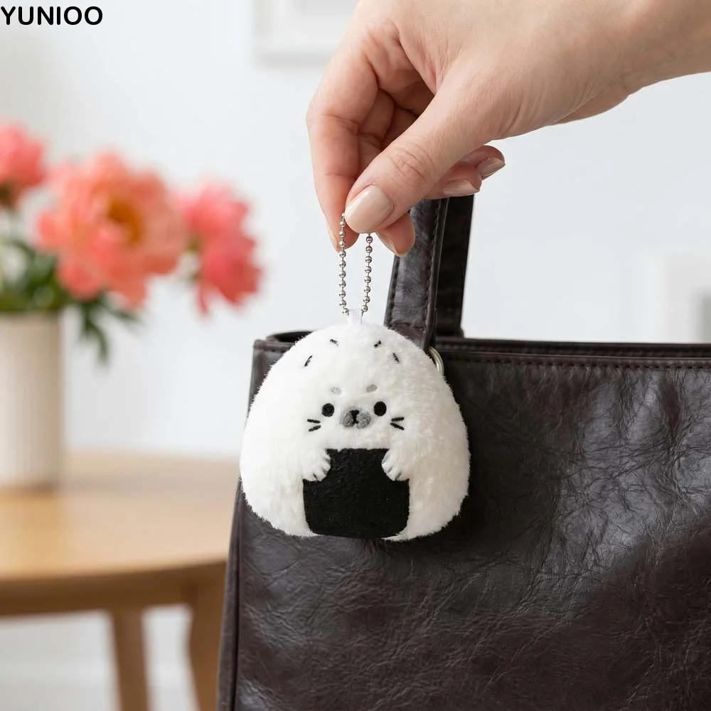 

Rice and Vegetable Rice Ball Seal Plush Keychain Bag Charms Fluffy Soft Seal Doll Pendant Cute Decoration Seal Plush Key Ring