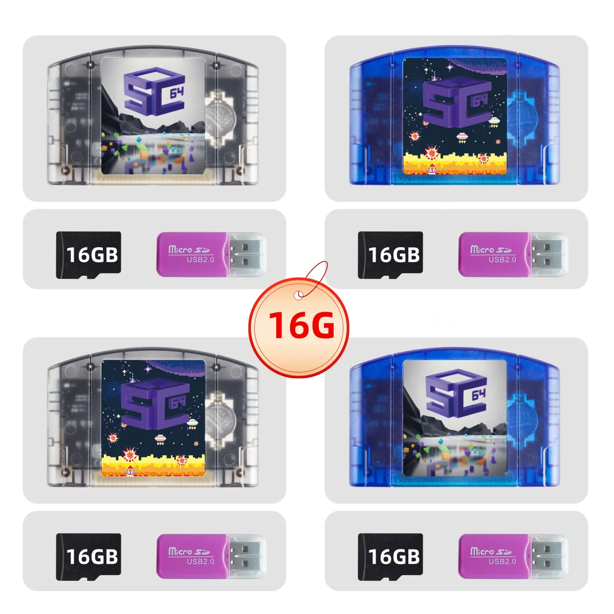

SC64 Open Source N64 1000 in 1 Game Cartridge For Nintendo 64 Game Card free 16GB Card Compatibility Support 64DD Games