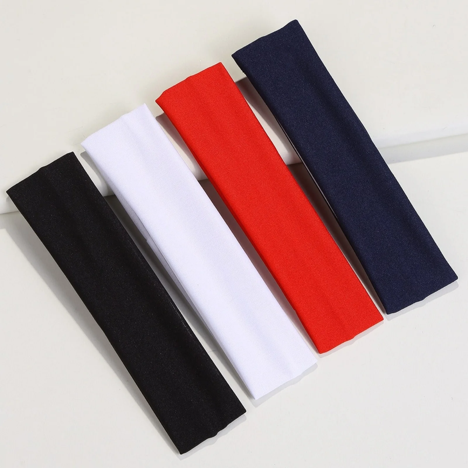 

4PCS Set of Minimalist Preppy Headbands, Casual Hair Bands, Headscarf-Style Headbands & Sweat-Absorbent Bands, Solid-Color Casua
